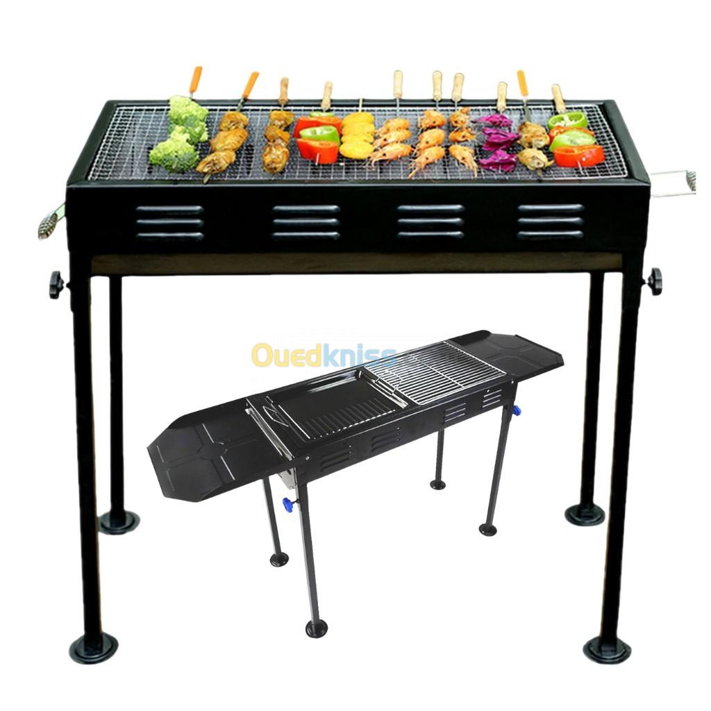 Grand BBQ Portable Rectangulaire en acier inoxydabl