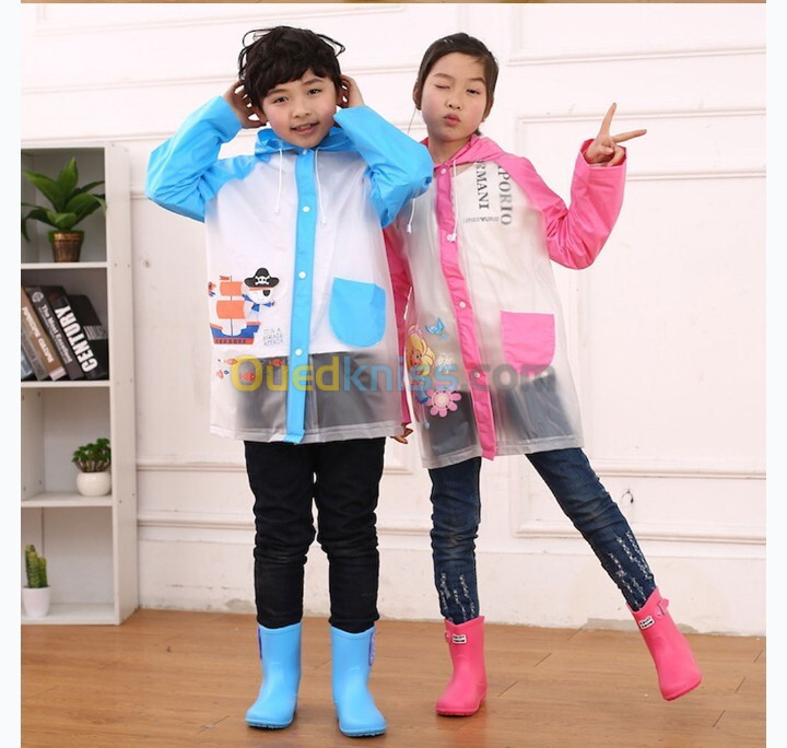 Capuche Poncho Pluie Enfant Impermeable Anti Pluie V3