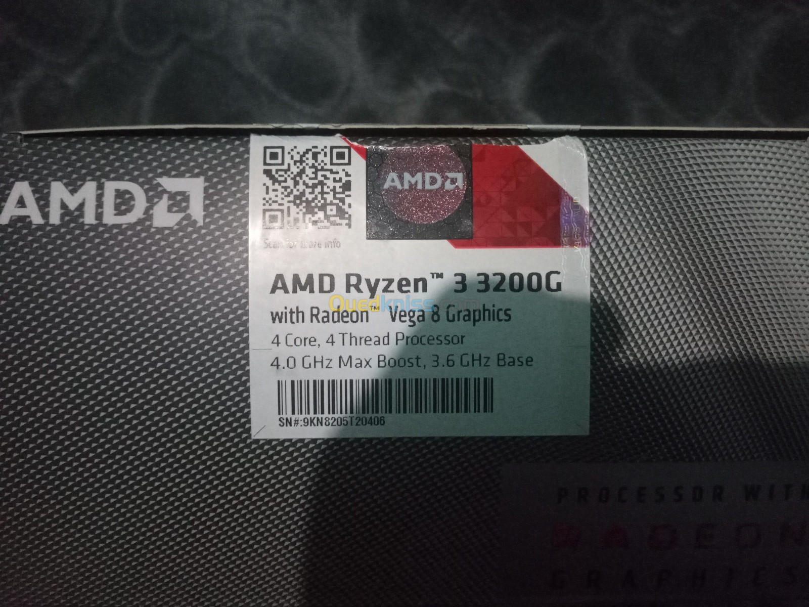 AMD Ryzen 3 3200g (Quad Core 3,6Ghz Up To 4,00Ghz)  