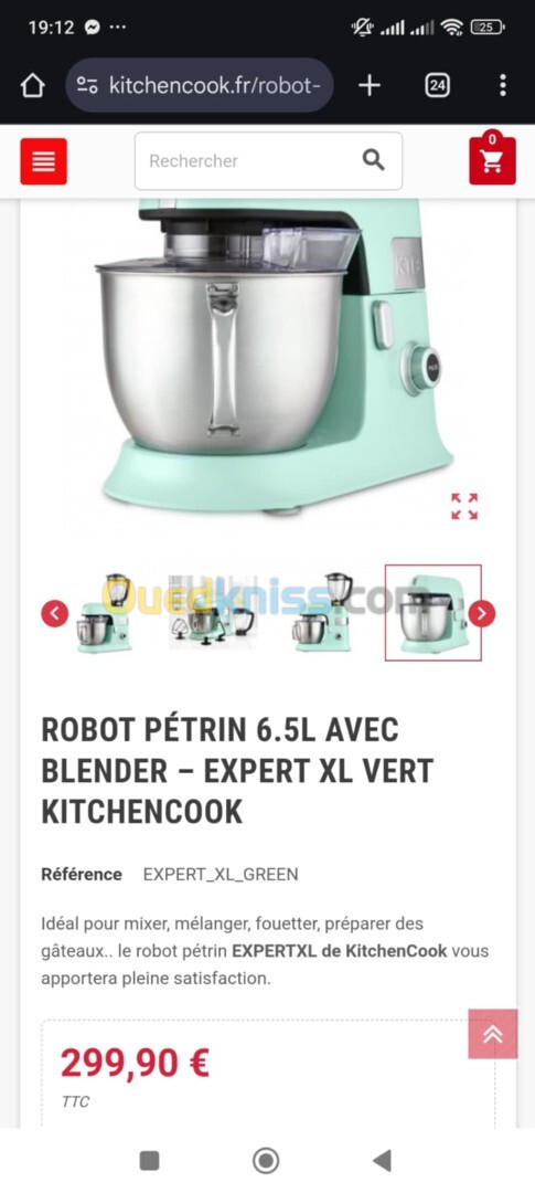 Pétrin kitchencook+blender en verre 