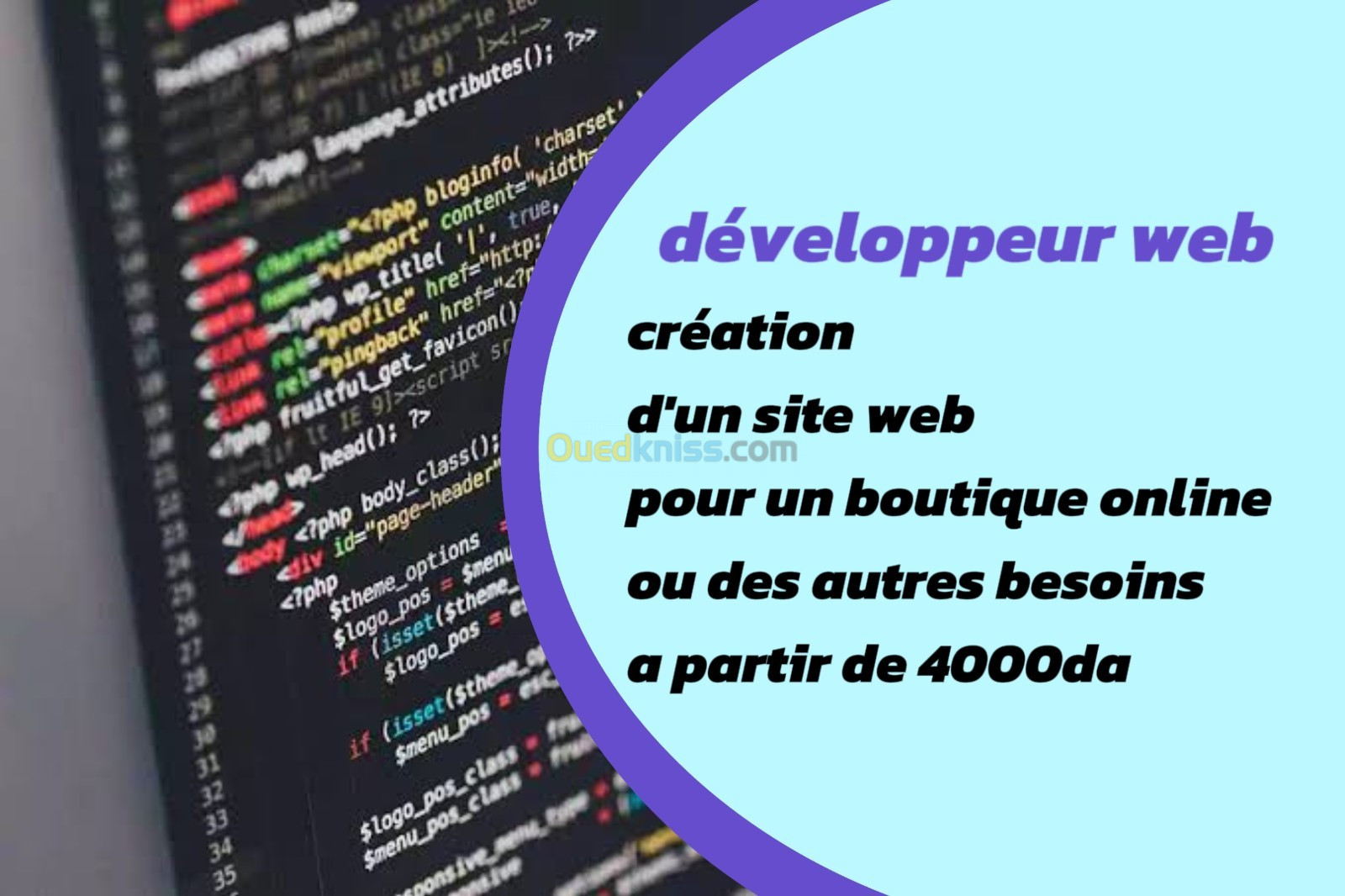 Development et création d'un siteweb pour une boutique online 