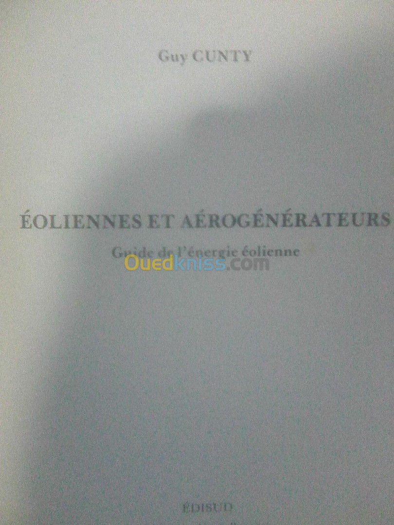 livre sur l'Eoliennes et  aerogenerateures  par  guy GUNTYlivres