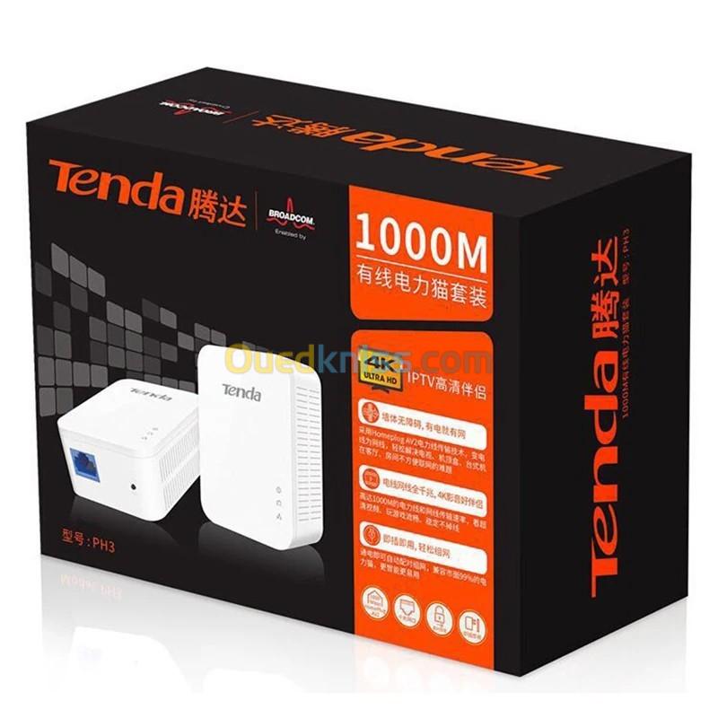 KIT CPL TENDA GIGABIT POWERLINE AV1000 PH3