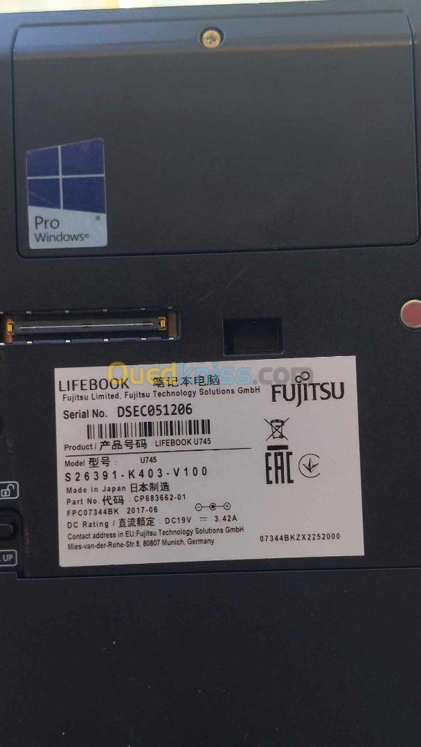 FUJITSU U745 i7 5EME 8G 256SSD 14''FHD 