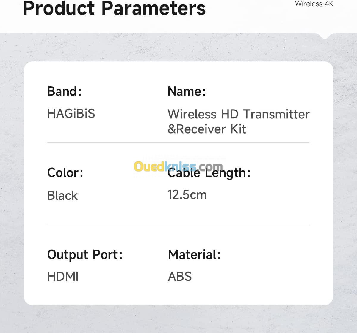 Kit d'émetteur et de récepteur HDMI sans fil 4K, Algeria