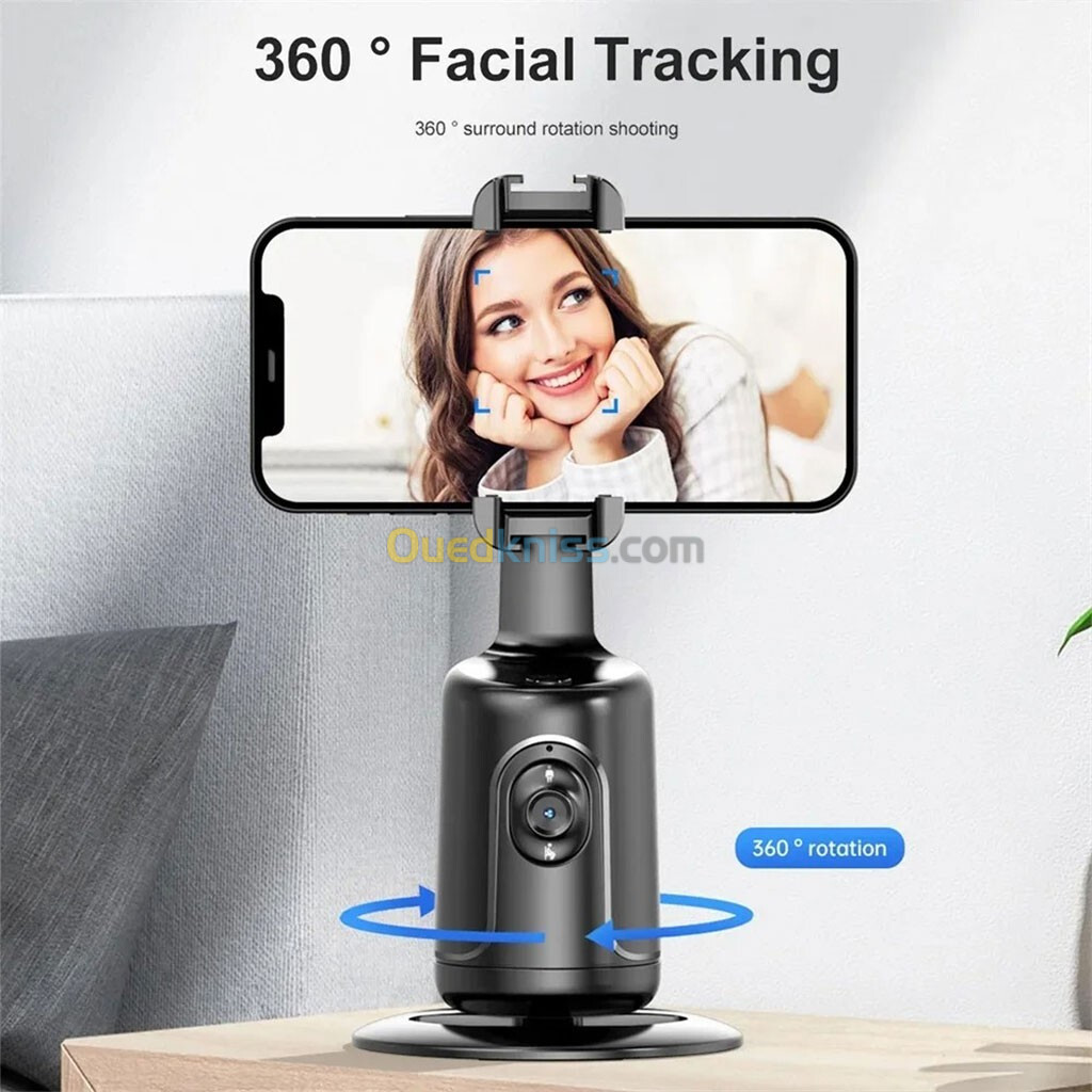 Stabilisateur de Bureau Intelligent 360 avec Suivi Automatique du Visage