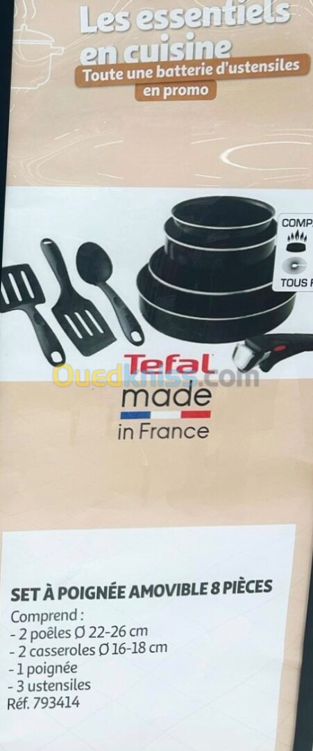 Tefal set À poignée amovible batterie 8 pièce