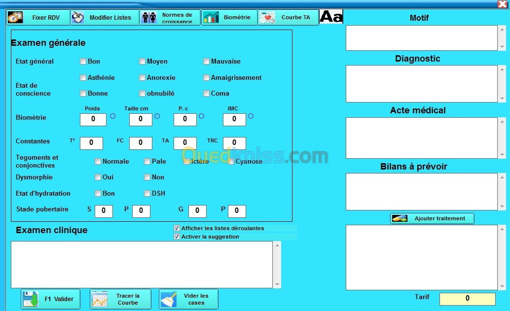 Logiciel clinique de pédiatrie