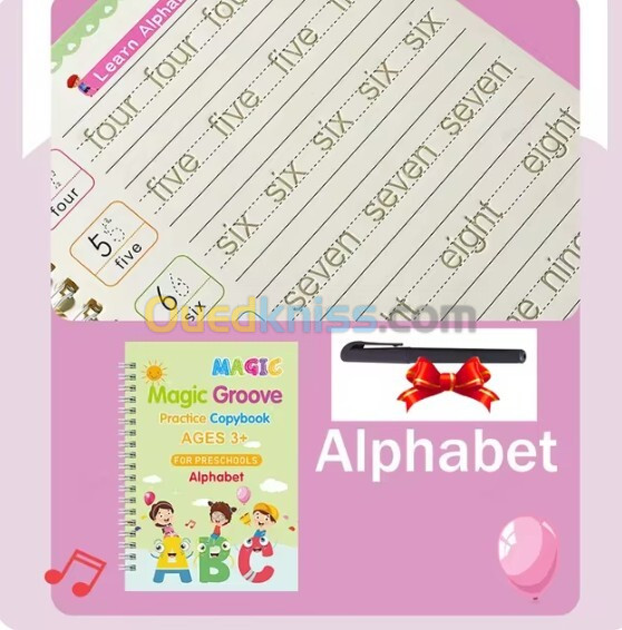 4 Livres Cahier d'apprentissage- Math ,Drawing, Number, Alphabet