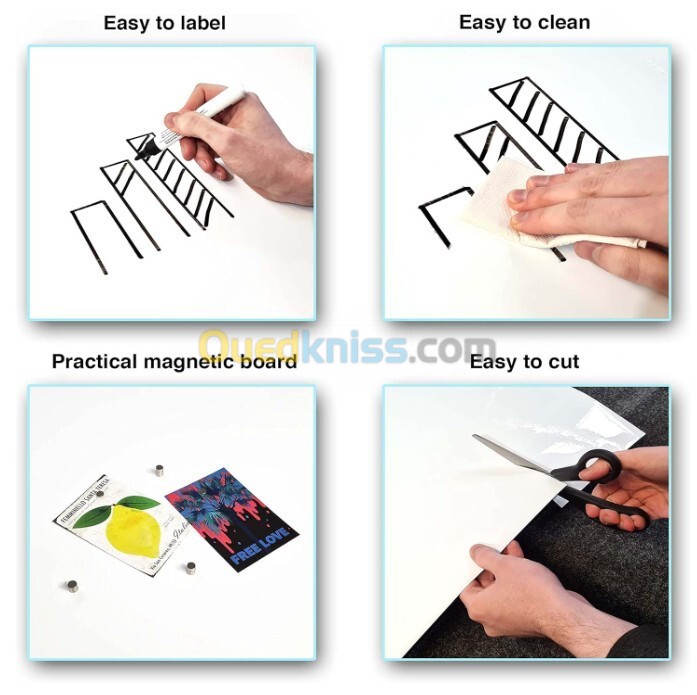 Tableau blanc magnétique pour bureau, école, maison 45 cm*200 cm