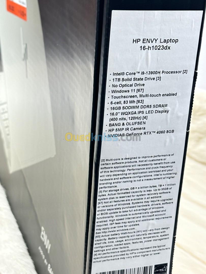 HP ENVY 16 H1023DX I9 13900H 16GO DDR5 1TO SSD NVME NVIDIA RTX4060 8GO TOUCH NEUF