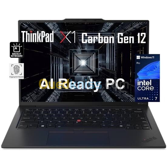 LENOVO THINKPAD X1 CARBON GEN 12 ULTRA 7 155U 16GO DDR5X 7500MHZ 512GO SSD NEUF SOUS EMBALLAGE 