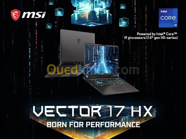 MSI VECTOR 17HX A14VGG I9 14900Hx 32GO DDR5X 1TO SSD NVME NVIDIA GEFORCE RTX4070 8GO NEUF SOUS EM