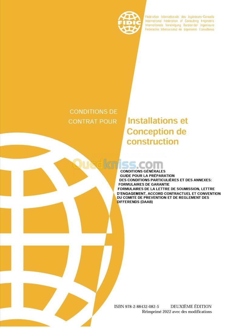 Version française du livre- FIDIC 2017 DEUXIEME EDITION Conditions of contract (GOLDEN BOOK) 