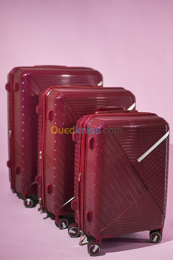 Série De 03 Valises Incassables En 100% Polypropylène Extensible