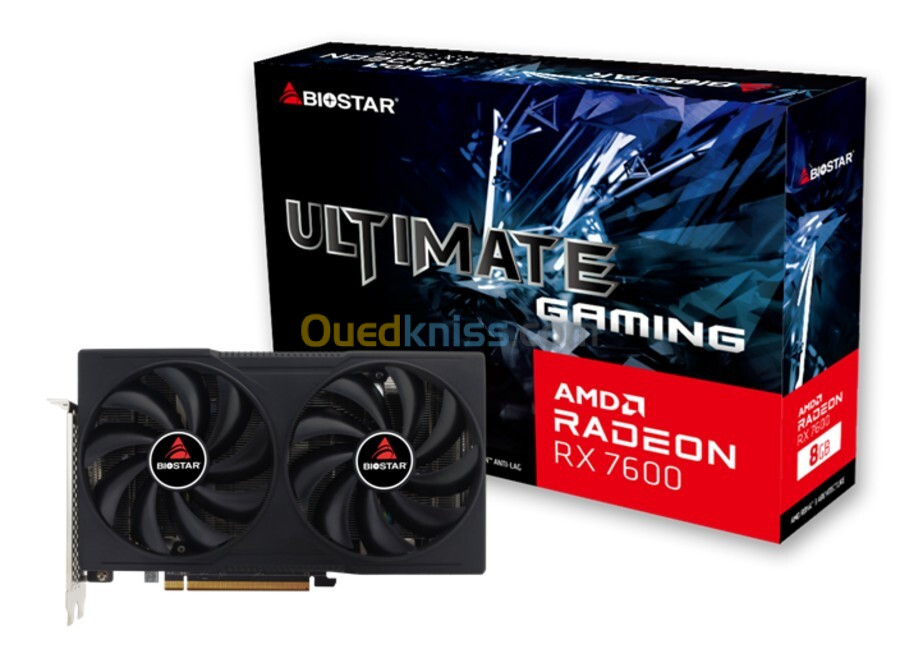 CARTE GRAPHIQUE BIOSTAR ULTIMATE GAMING RADEON RX 7600 8GB 