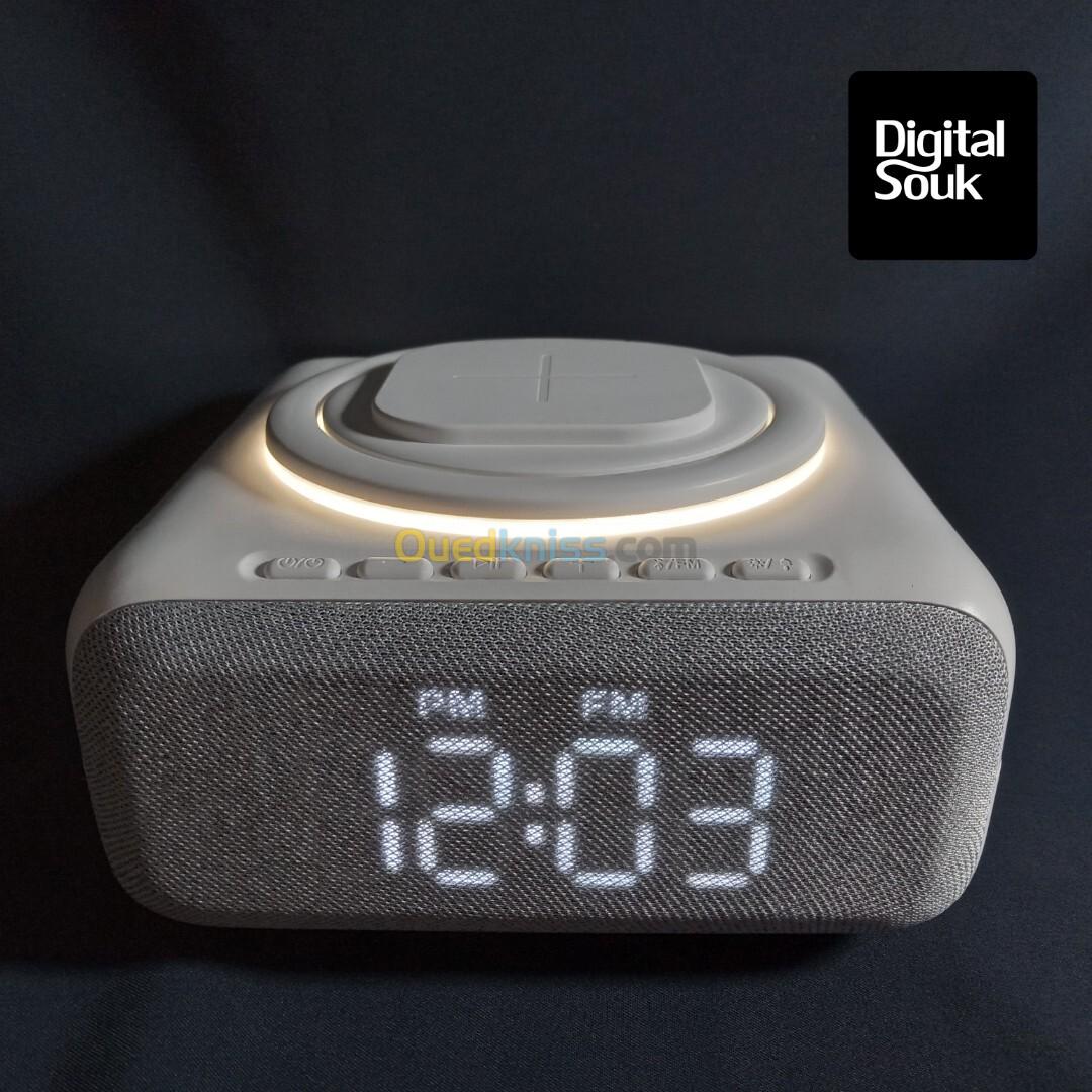 Enceinte bluetooth/RADIO/REVEIL/chargeur téléphone sans fil/ampli BAFFLE/HORLOGE/LAMPE /DUNTH