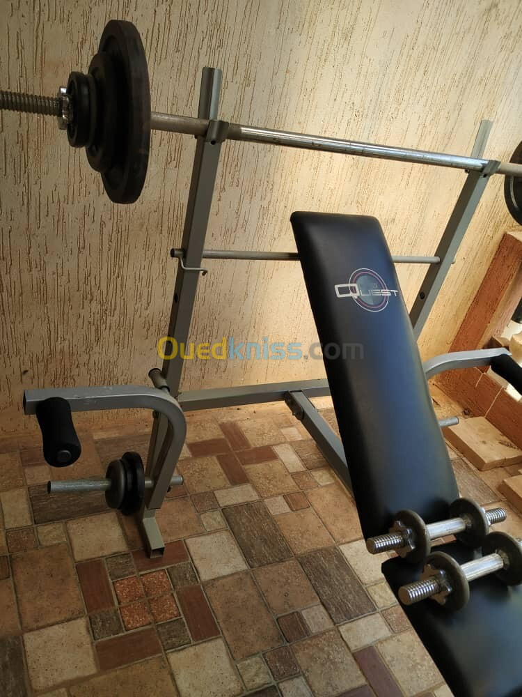 Banc de musculation multifonction allemand avec 54kg de disques 