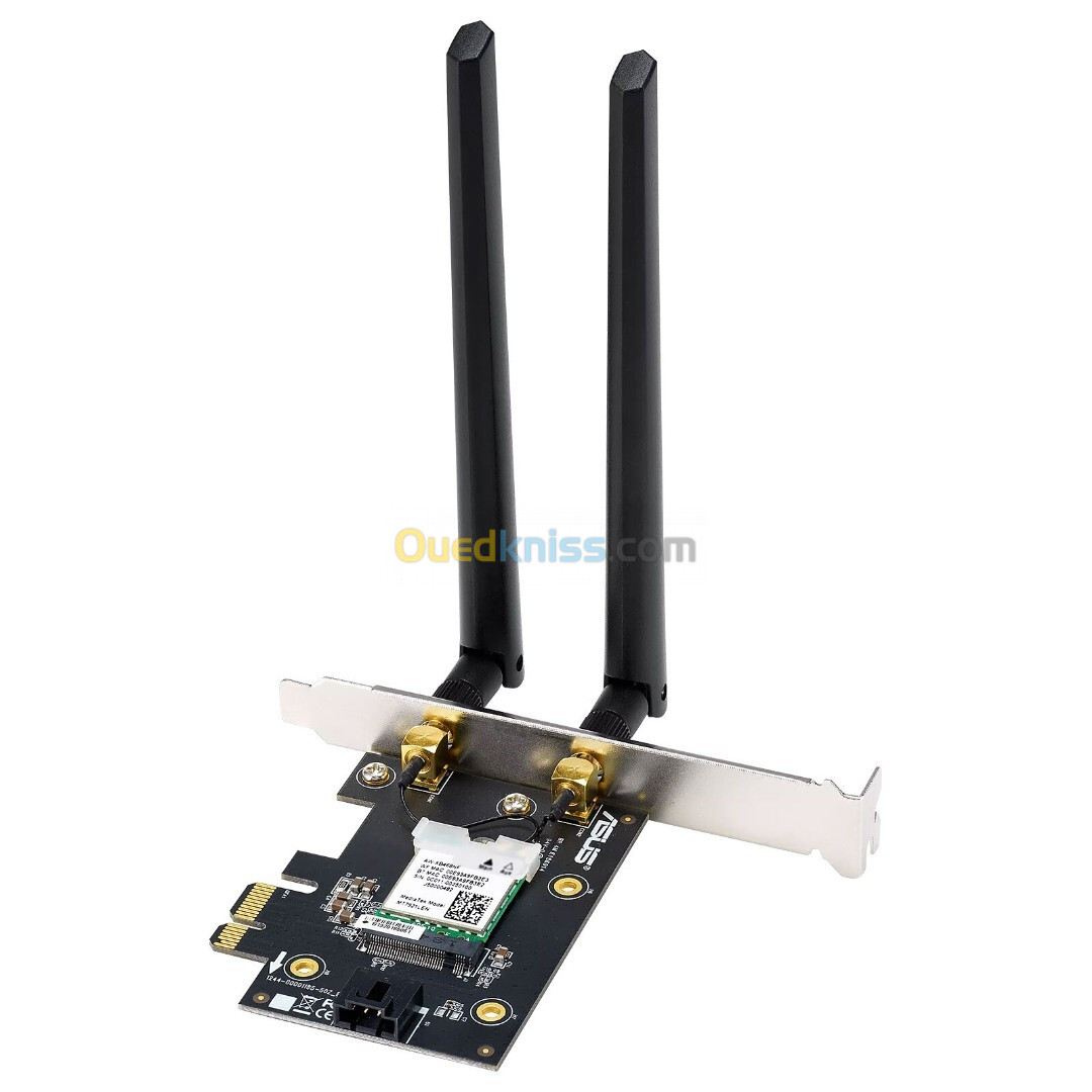 AX1800 Dual Band PCI-E WiFi 6 (802.11ax). Bluetooth 5.2, sécurité réseau WPA3, OFDMA et MU-MIMO