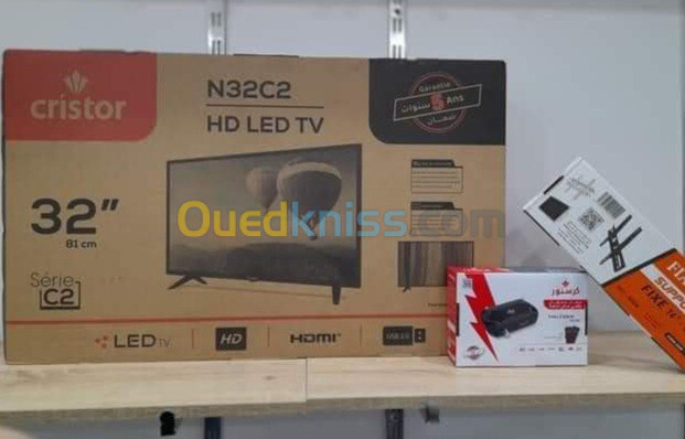 Tv Cristor 32p simple + démo Cristor th500+ Support aston