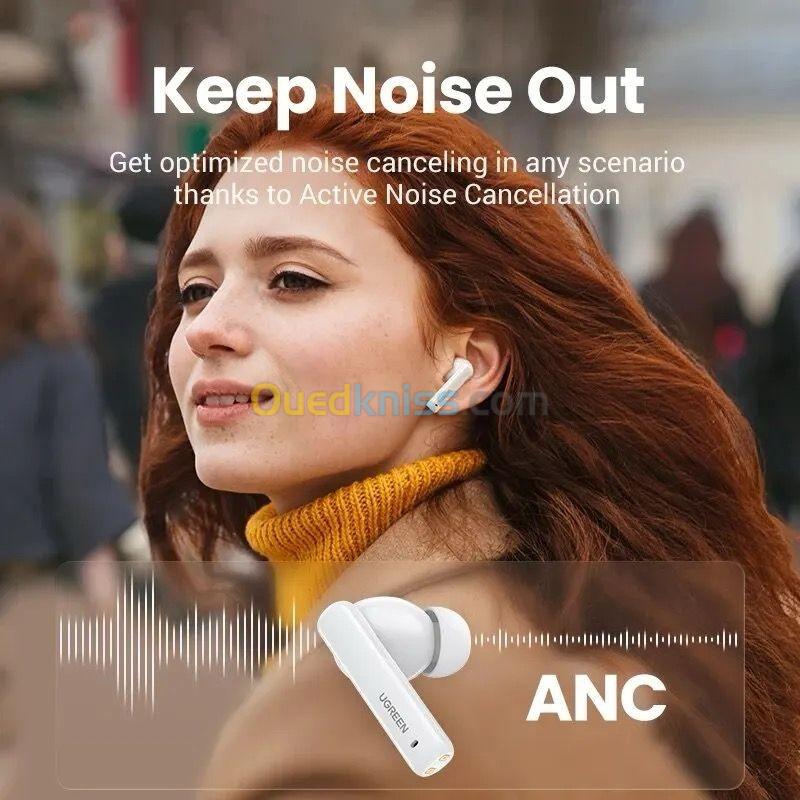 UGREEN écouteurs sans fil BT 5.2, HiTune T3 ANC TWS, ANC, micros intra-auriculaires