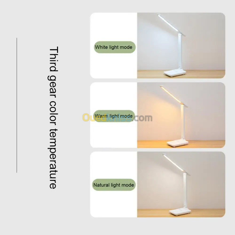  Lampe de bureau LED à intensité réglable 3 Modes d'éclairage commande tactile chargement USB