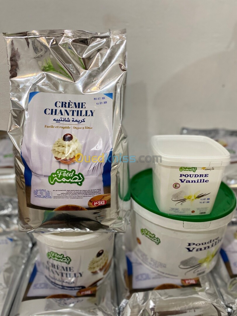 Crème chantilly et la vanille 