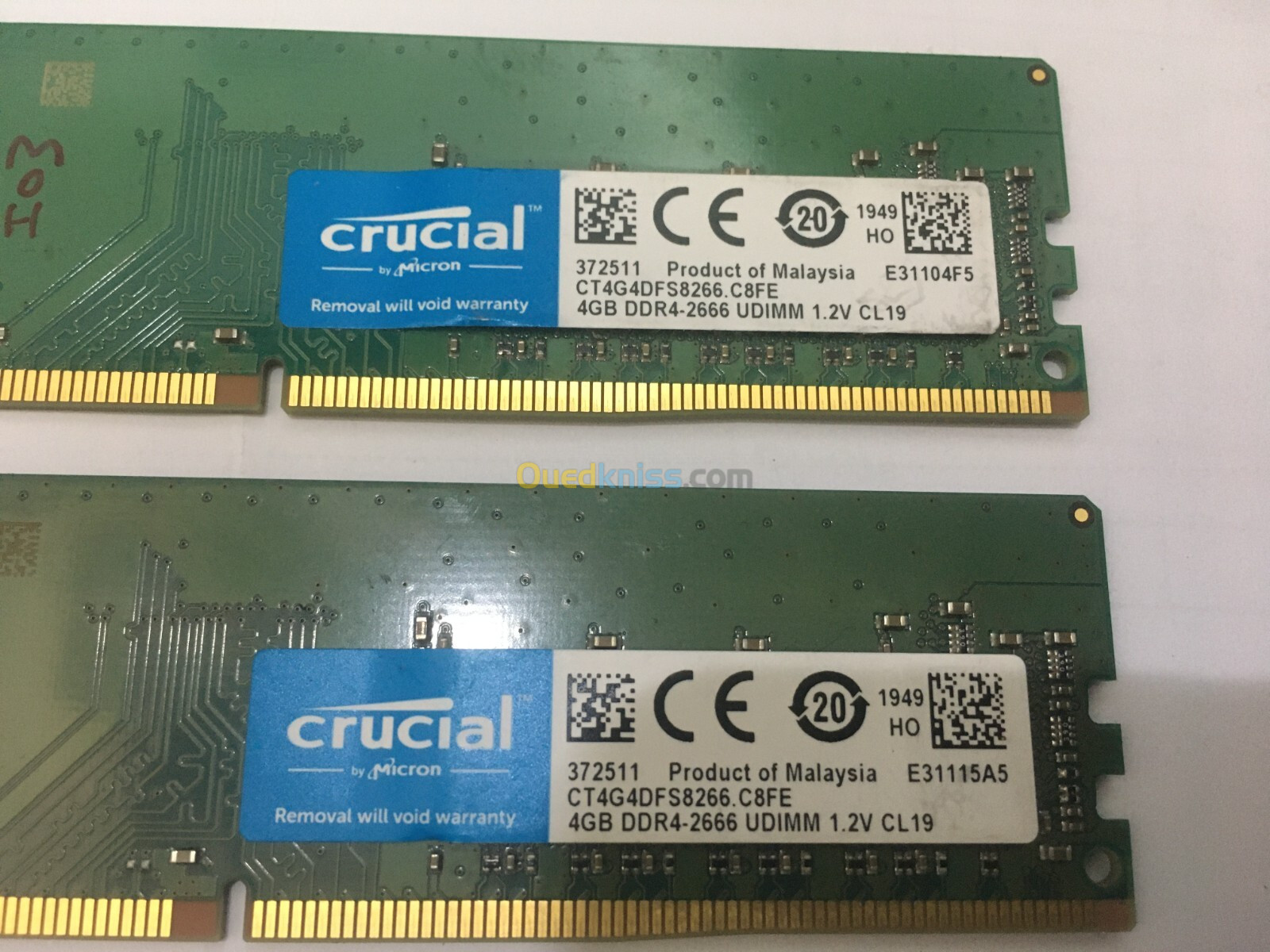 RAM 4Go DDR4 2666MHz Crucial