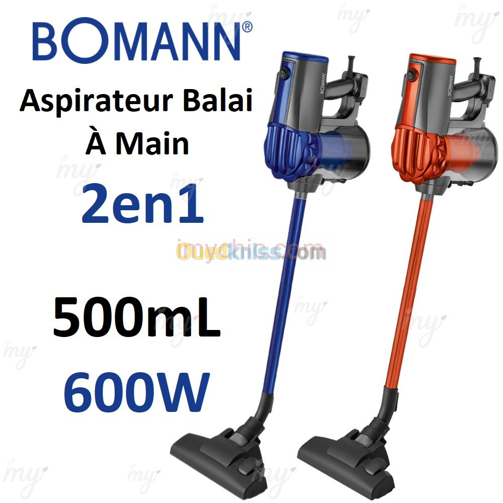 Aspirateur Balai 2en1 Avec Technologie Éco-Cyclone 500mL 600W Bomann BS 1948 CB N