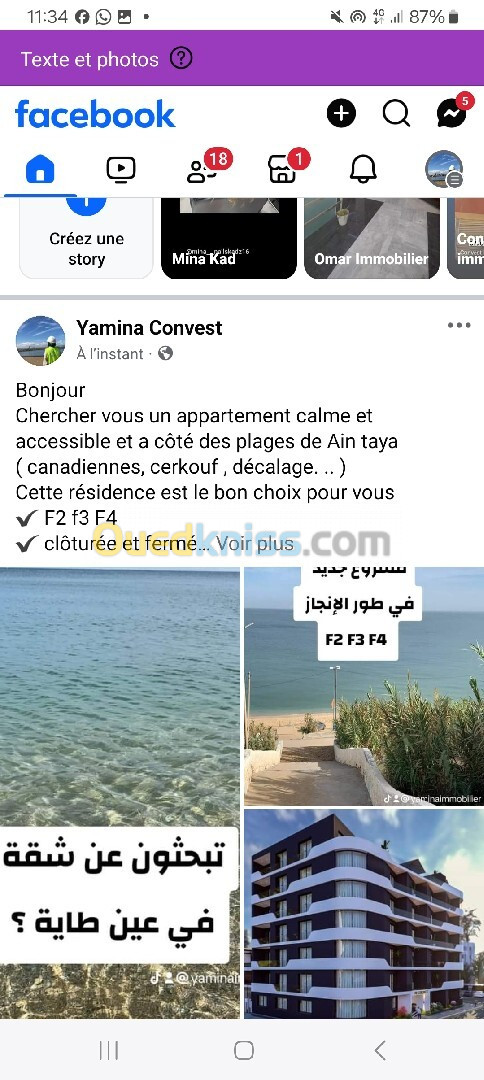 Vente Appartement F3 Alger Ain taya