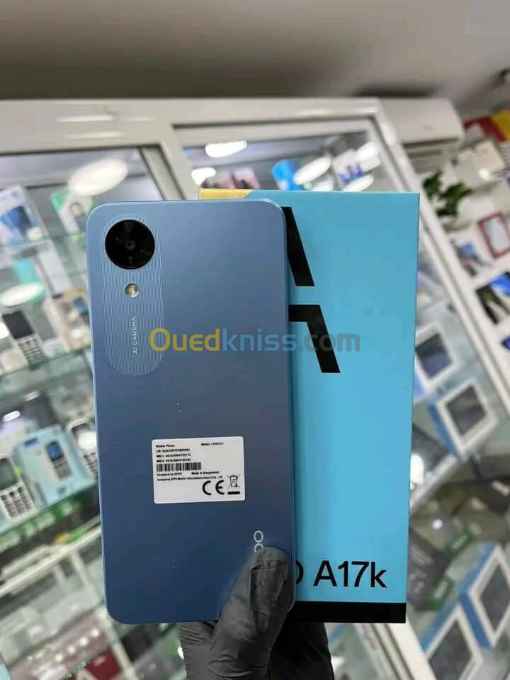 Oppo A17k مواصفات الهاتف: - الشاشه : 6.56 انش من نوع ips بجوده HD+ ✅processeur #HelioG35 ✅ RAM: 3 ✅ Stockage 64GB ✅- Empreinte digitale ✅- batterie : 5000mAh