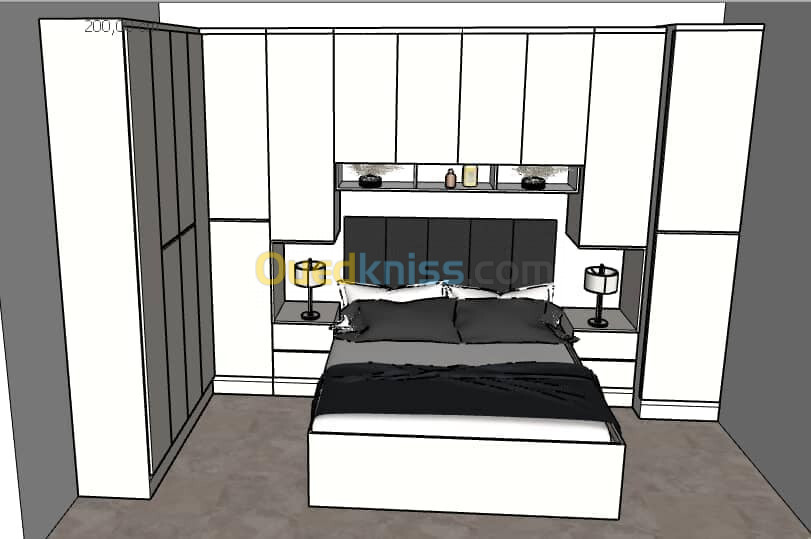 Conception 3D pour chambre adulte et paternelle تجهيز غرف النوم للكبار ذات جودة عالية