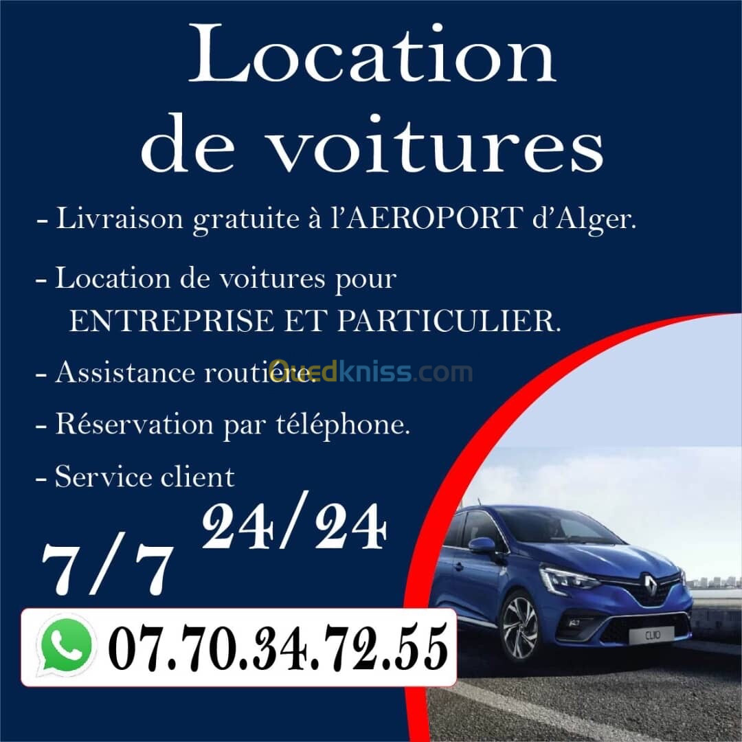 Location de voitures pour societé est particulier