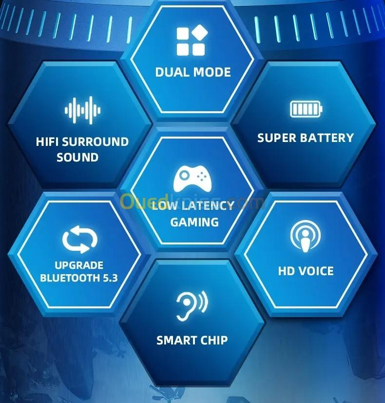 الأصلي يتكلم Lenovo-Écouteurs intra-auriculaires sans fil GM2 Pro Bluetooth 5.3