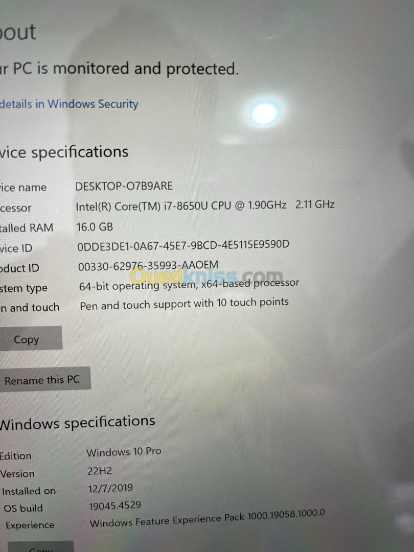 Surface pro 2017 i7 8eme 16go Ram 1tb mech9o9 fe zdaj Ssd