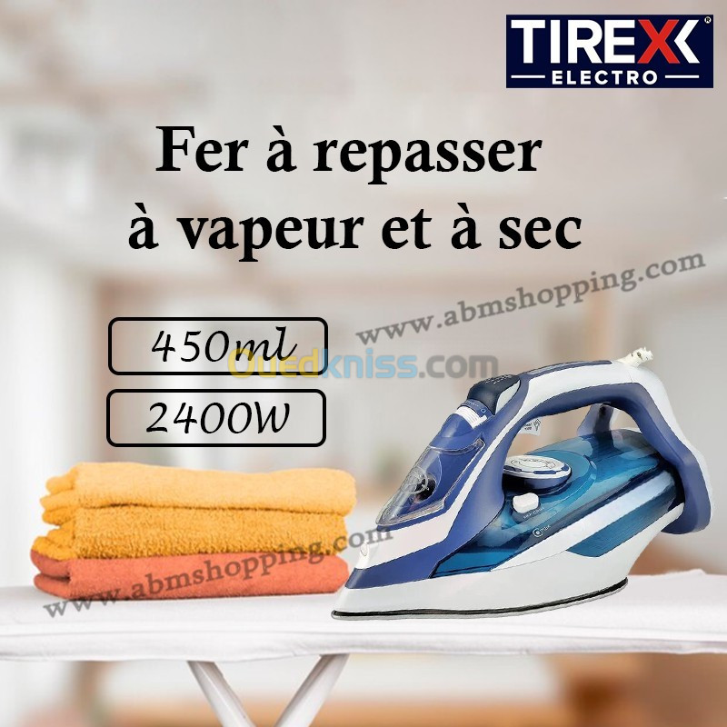 Fer à repasser à vapeur et à sec 2400W , 450ml | TIREX