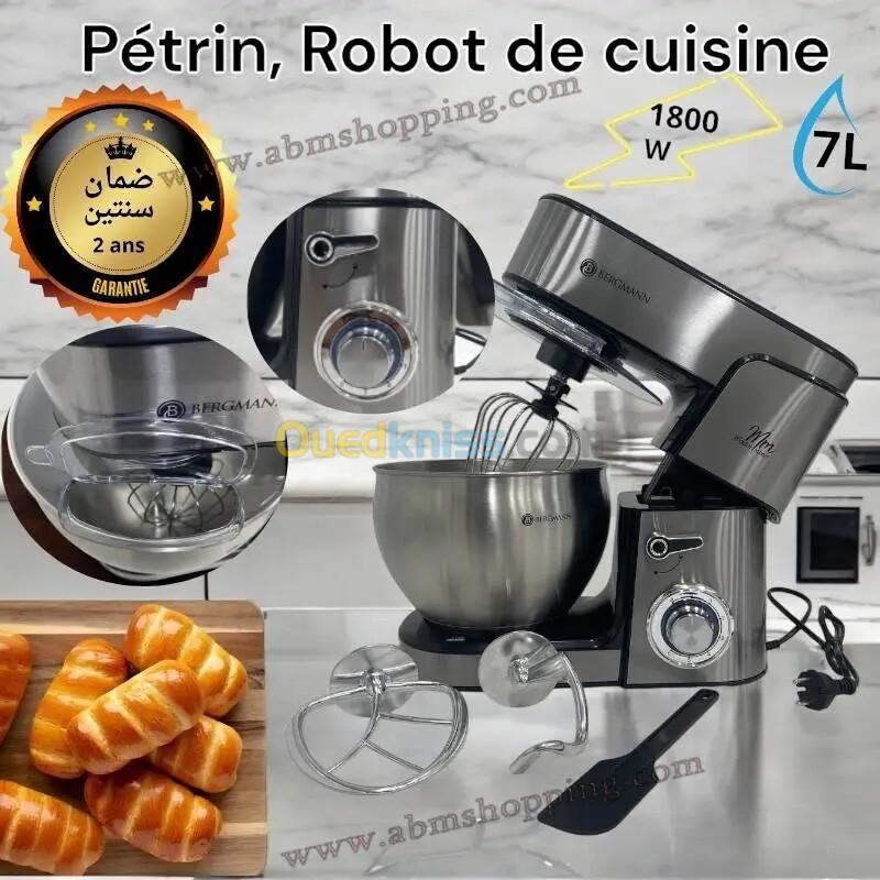 Pétrin, Robot de cuisine 1800W,7L | BERGMANN عجانة