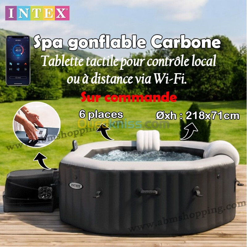 Spa gonflable Carbone 6 places 218x71cm | INTEX