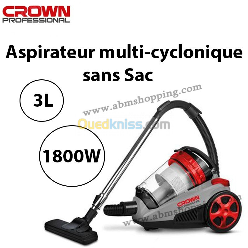 Aspirateur multi-cyclonique sans Sac 3L 1800W | CROWN