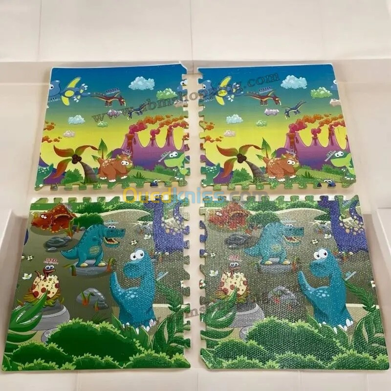 Tapis puzzle dessin animaux en mousse pour enfants 120x120cm