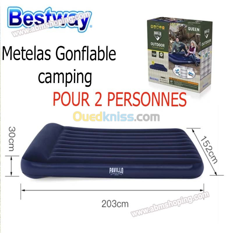 Matelas Gonflable Camping 2 Places 203x152x30cm _ Bestway