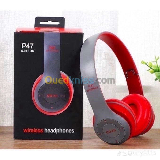 casque bluetooth p47 souma ard ghir ta3 salla b9awli 10 7abat