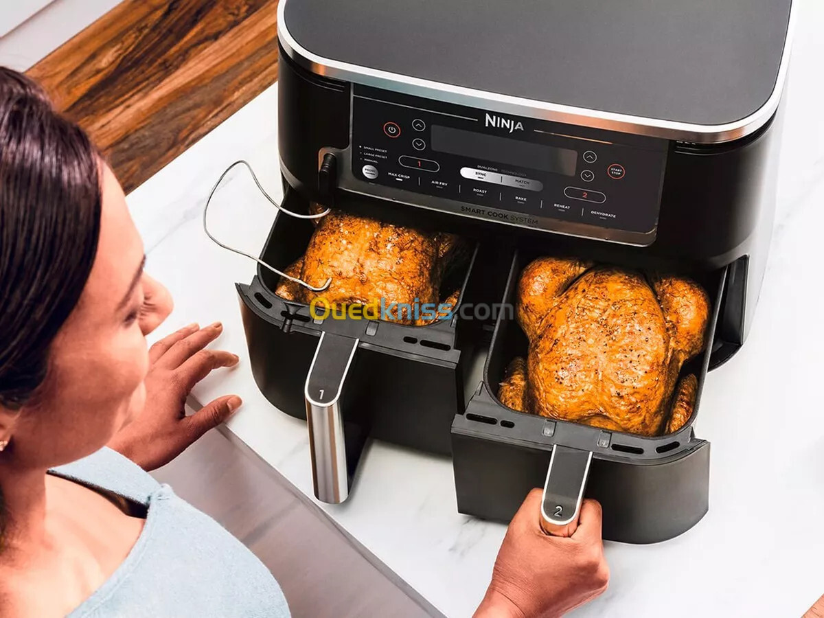 Friteuse a air sans huile - Airfryer 2 tirroires - 9.5L - 2600W - 6 programmes - AF451EU