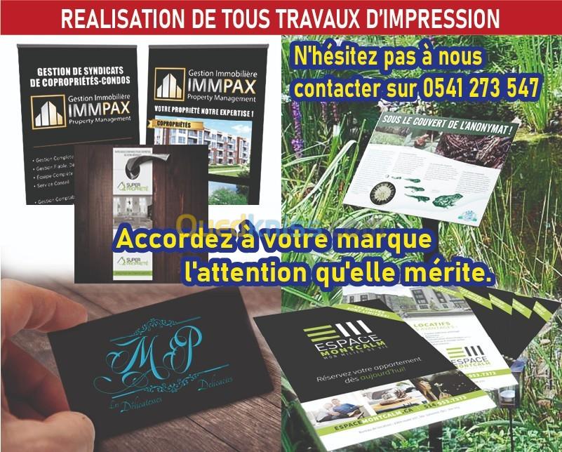 CONCEPTION ET REALISATION DE TOUS TRAVAUX D'IMPRESSION