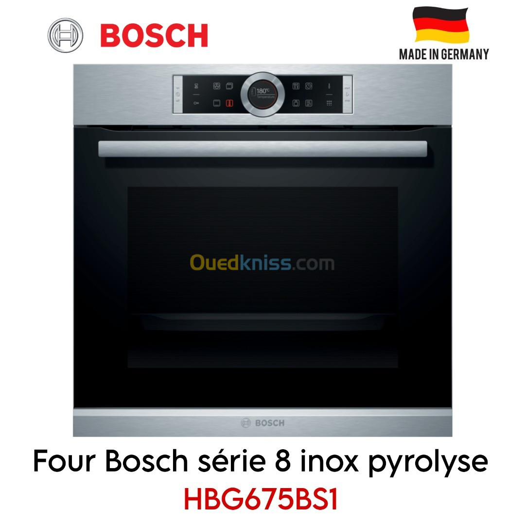 Four Bosch série 8 inox pyrolyse HBG675BS1