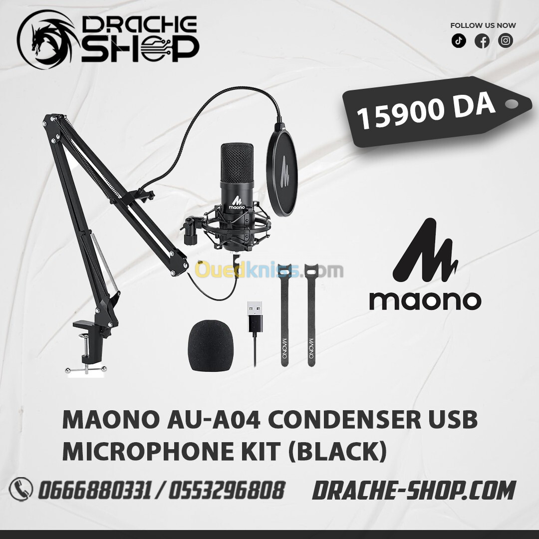 MAONO AU-A04 Condenser USB Microphone Kit (Black)