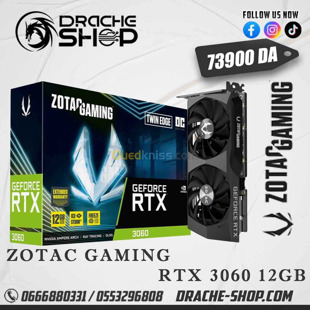 Carte Graphique RTX 3060 12GB Zotac Twin Edge OC Edition