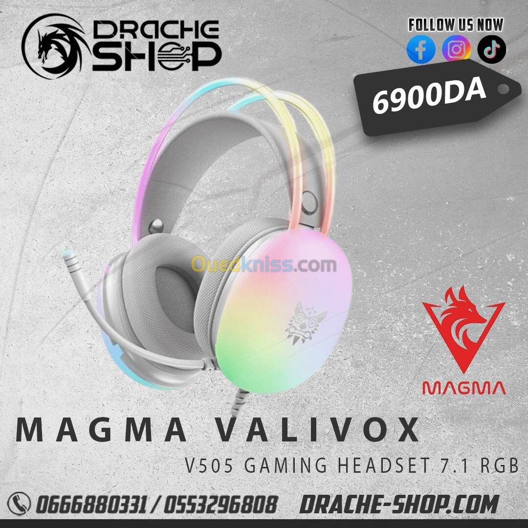 Casque Gaming MAGMA VALIVOX V505 USB 7.1 RGB