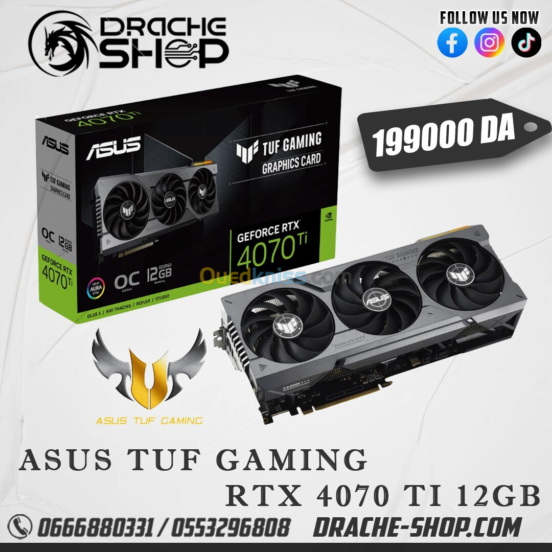 Carte Graphique ASUS TUF Gaming GeForce RTX 4070 Ti 12GB GDDR6X OC Edition