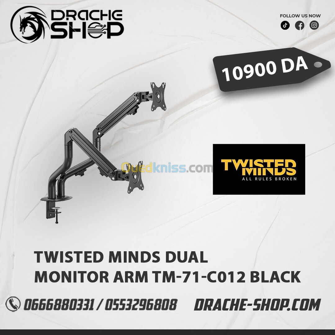 Twisted Minds Dual Monitor Arm TM-71-C012 Black